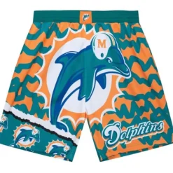 Men Mitchell & Ness Shorts-Jumbotron 2.0 Sublimated Shorts Miami Dolphins