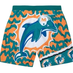 Men Mitchell & Ness Shorts-Jumbotron 2.0 Sublimated Shorts Miami Dolphins