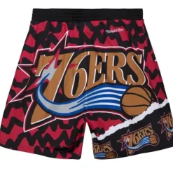 Men Mitchell & Ness Shorts-Jumbotron 2.0 Sublimated Shorts Philadelphia 76Ers