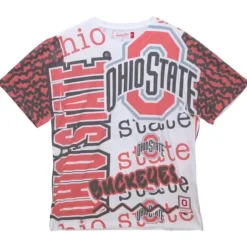 Men Mitchell & Ness T-Shirts & Tops-Jumbotron 2.0 Sublimated Ss Tee Ohio State