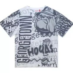 Men Mitchell & Ness T-Shirts & Tops-Jumbotron 2.0 Sublimated Ss Tee Georgetown University