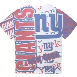 Men Mitchell & Ness T-Shirts & Tops-Jumbotron 2.0 Sublimated Ss Tee New York Giants