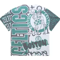 Men Mitchell & Ness T-Shirts & Tops-Jumbotron 2.0 Sublimated Ss Tee Boston Celtics