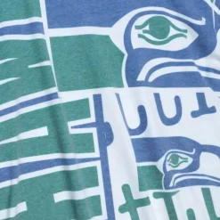 Men Mitchell & Ness T-Shirts & Tops-Jumbotron 2.0 Sublimated Ss Tee Seattle Seahawks