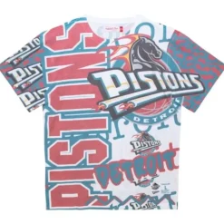 Men Mitchell & Ness T-Shirts & Tops-Jumbotron 2.0 Sublimated Ss Tee Detroit Pistons