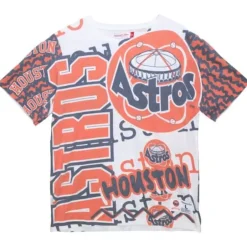 Men Mitchell & Ness T-Shirts & Tops-Jumbotron 2.0 Sublimated Ss Tee Houston Astros