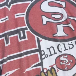 Men Mitchell & Ness T-Shirts & Tops-Jumbotron 2.0 Sublimated Ss Tee San Francisco 49Ers