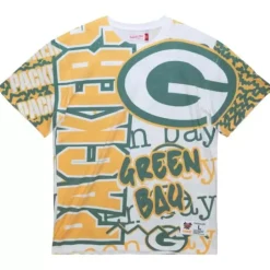 Men Mitchell & Ness T-Shirts & Tops-Jumbotron 2.0 Sublimated Ss Tee Green Bay Packers