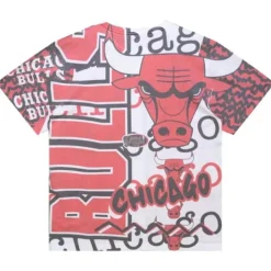Men Mitchell & Ness T-Shirts & Tops-Jumbotron 2.0 Sublimated Ss Tee Chicago Bulls