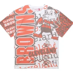 Men Mitchell & Ness T-Shirts & Tops-Jumbotron 2.0 Sublimated Ss Tee Cleveland Browns