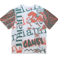 Men Mitchell & Ness T-Shirts & Tops-Jumbotron 2.0 Sublimated Ss Tee University Of Miami