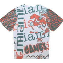 Men Mitchell & Ness T-Shirts & Tops-Jumbotron 2.0 Sublimated Ss Tee University Of Miami