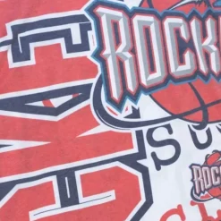 Men Mitchell & Ness T-Shirts & Tops-Jumbotron 2.0 Sublimated Ss Tee Houston Rockets