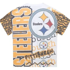 Men Mitchell & Ness T-Shirts & Tops-Jumbotron 2.0 Sublimated Ss Tee Pittsburgh Steelers