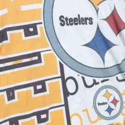 Men Mitchell & Ness T-Shirts & Tops-Jumbotron 2.0 Sublimated Ss Tee Pittsburgh Steelers