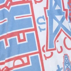 Men Mitchell & Ness T-Shirts & Tops-Jumbotron 2.0 Sublimated Ss Tee Houston Oilers