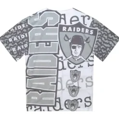 Men Mitchell & Ness T-Shirts & Tops-Jumbotron 2.0 Sublimated Ss Tee Oakland Raiders