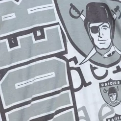 Men Mitchell & Ness T-Shirts & Tops-Jumbotron 2.0 Sublimated Ss Tee Oakland Raiders