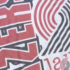 Men Mitchell & Ness T-Shirts & Tops-Jumbotron 2.0 Sublimated Ss Tee Portland Trail Blazers