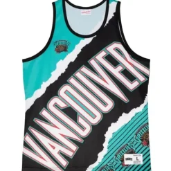Men Mitchell & Ness T-Shirts & Tops-Jumbotron 2.0 Sublimated Tank Vancouver Grizzlies