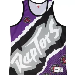 Men Mitchell & Ness T-Shirts & Tops-Jumbotron 2.0 Sublimated Tank Toronto Raptors
