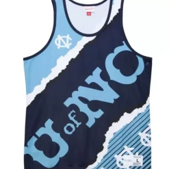 Men Mitchell & Ness T-Shirts & Tops-Jumbotron 2.0 Sublimated Tank University Of North Carolina