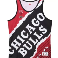 Men Mitchell & Ness T-Shirts & Tops-Jumbotron 2.0 Sublimated Tank Chicago Bulls