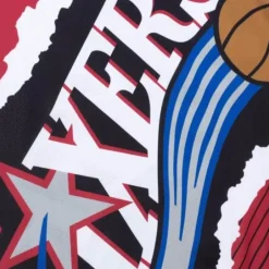Men Mitchell & Ness T-Shirts & Tops-Jumbotron 2.0 Sublimated Tank Philadelphia 76Ers