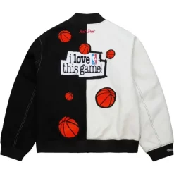 Men Mitchell & Ness Jackets & Outerwear-Just Don I Love This Game Wool Jacket Branded