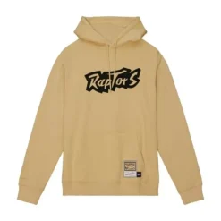 Men Mitchell & Ness Hoodies & Sweatshirts-Khaki Black Hoodie Toronto Raptors