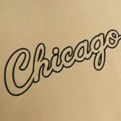 Men Mitchell & Ness Hoodies & Sweatshirts-Khaki Black Hoody Chicago Bulls