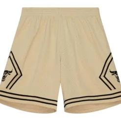 Men Mitchell & Ness Shorts-Khaki Black Swingman Chicago Bulls 1997-98 Shorts