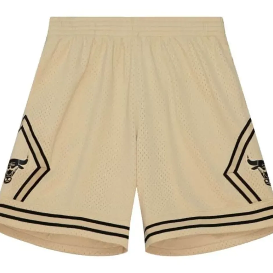 Men Mitchell & Ness Shorts-Khaki Black Swingman Chicago Bulls 1997-98 Shorts