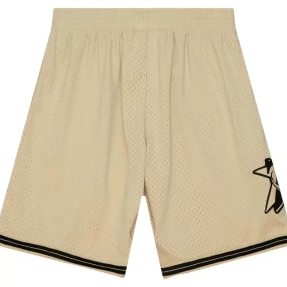 Men Mitchell & Ness Shorts-Khaki Black Swingman Philadelphia 76Ers 2000-01 Shorts