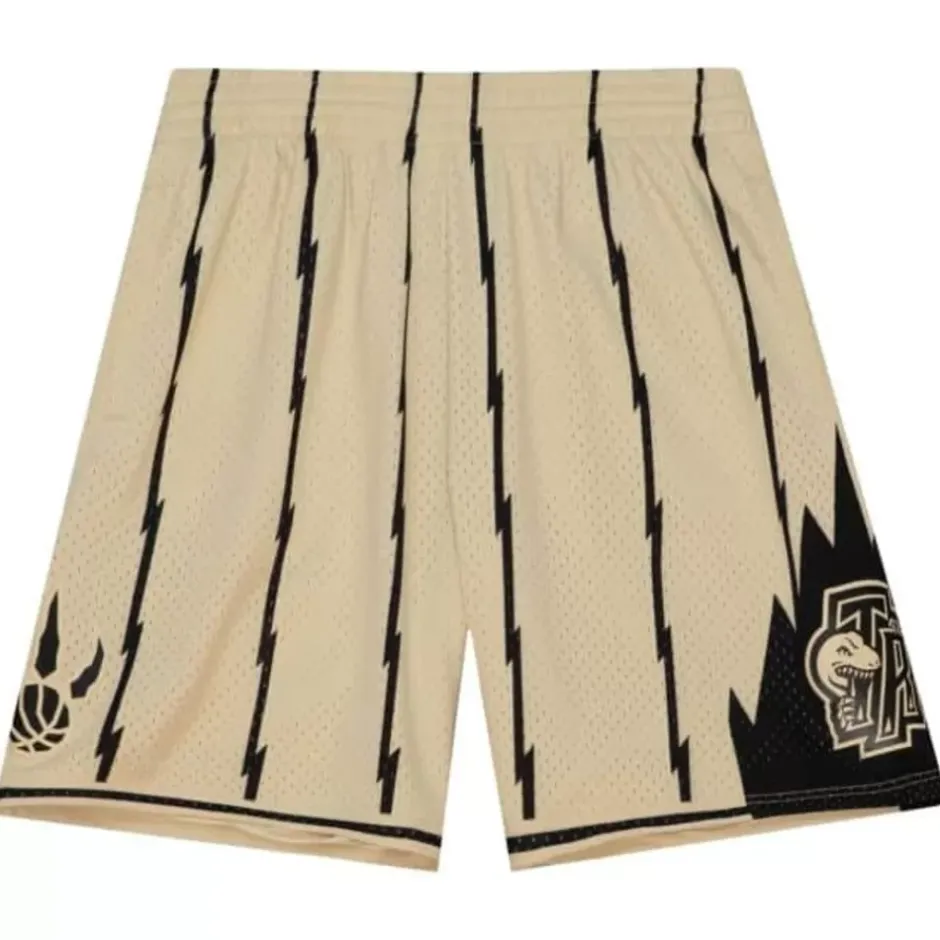 Men Mitchell & Ness Shorts-Khaki Black Swingman Toronto Raptors 1998-99 Shorts