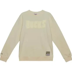 Men Mitchell & Ness Hoodies & Sweatshirts-Layup Low Down Crew Milwaukee Bucks