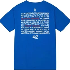 Men Mitchell & Ness T-Shirts & Tops-Legend Portrait Tee Brooklyn Dodgers Jackie Robinson