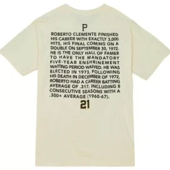 Men Mitchell & Ness T-Shirts & Tops-Legend Portrait Tee Pittsburgh Pirates Roberto Clemente