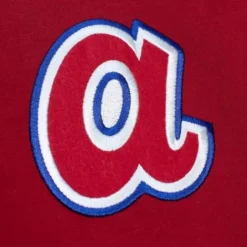 Men Mitchell & Ness T-Shirts & Tops-Legendary Slub Henley Atlanta Braves