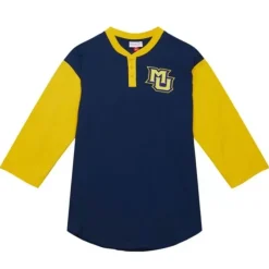 Men Mitchell & Ness T-Shirts & Tops-Legendary Slub Henley Marquette University