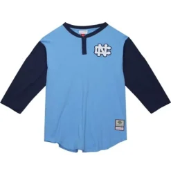 Men Mitchell & Ness T-Shirts & Tops-Legendary Slub Henley University Of North Carolina