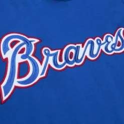 Men Mitchell & Ness T-Shirts & Tops-Legendary Slub Long Sleeve Hoodie Atlanta Braves