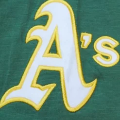 Men Mitchell & Ness T-Shirts & Tops-Legendary Slub Long Sleeve Hoodie Oakland Athletics