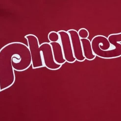 Men Mitchell & Ness T-Shirts & Tops-Legendary Slub Long Sleeve Hoodie Philadelphia Phillies