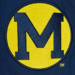 Men Mitchell & Ness T-Shirts & Tops-Legendary Slub Long Sleeve Hoodie University Of Michigan
