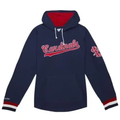 Men Mitchell & Ness T-Shirts & Tops-Legendary Slub Long Sleeve Hoodie St. Louis Cardinals