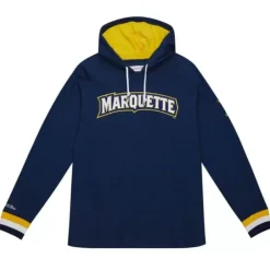 Men Mitchell & Ness T-Shirts & Tops-Legendary Slub Long Sleeve Hoodie Marquette University