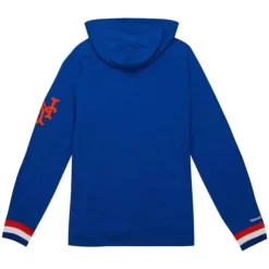 Men Mitchell & Ness T-Shirts & Tops-Legendary Slub Long Sleeve Hoodie New York Mets