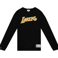 Men Mitchell & Ness T-Shirts & Tops-Legendary Slub Longsleeve Los Angeles Lakers