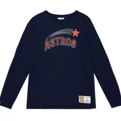 Men Mitchell & Ness T-Shirts & Tops-Legendary Slub Longsleeve Houston Astros
